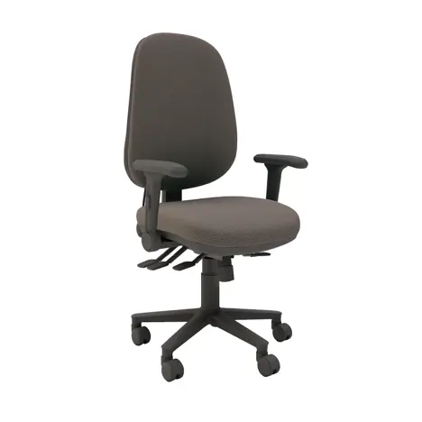 Multi-functional High Back Task Chair - Black Base - Folding Arms - Hideaway